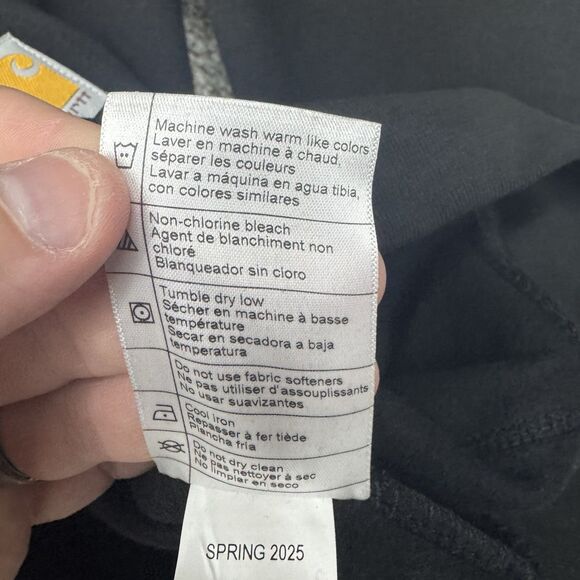Carhartt Hoodie Mens Large Tall Midweight Loose Fit Pullover Black LT Pullover - Picture 10 of 16